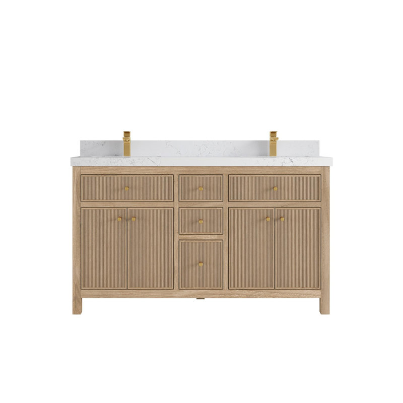 Willow Collections 60'' Double Bathroom Vanity with Quartz Top | Wayfair